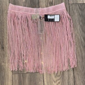 Hot & Delicious Pink Beaded Fringe Mini Skirt or belt